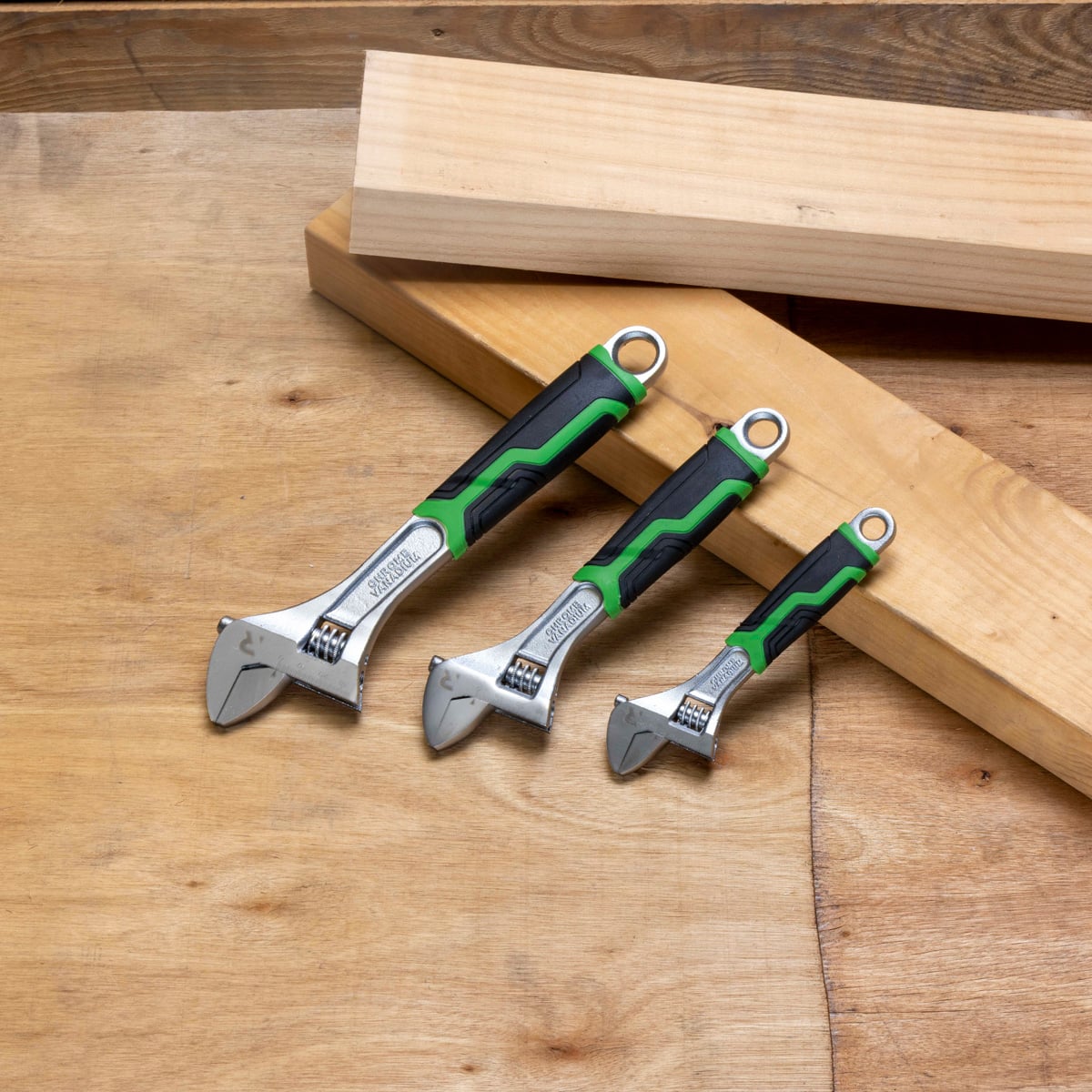 Rikä 3 Piece Adjustable Wrench Set with Soft Grip Handles